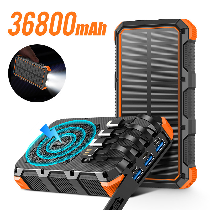Usb Charger Dynamo - بنك الطاقة الشمسية 36800mAh مع كابل