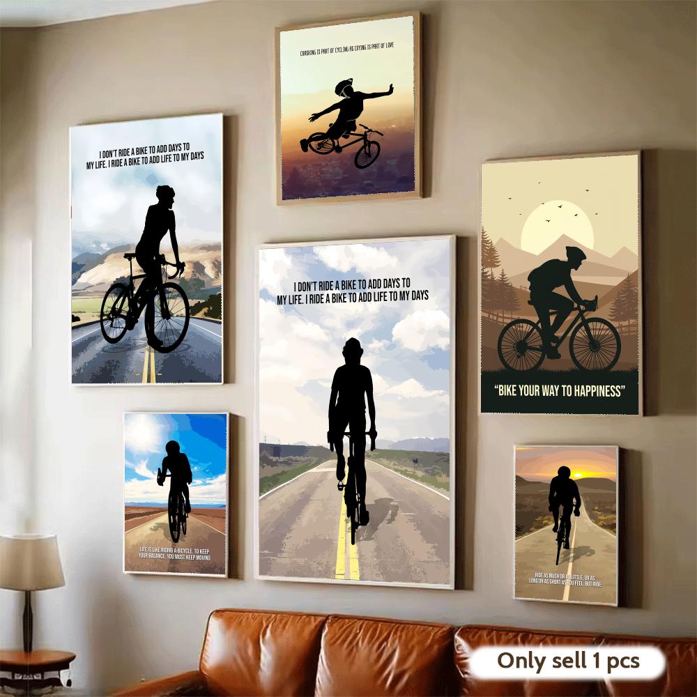 Cycling Quote - ملصق فني تحفيزي لركوب الدراجات، ملصقات