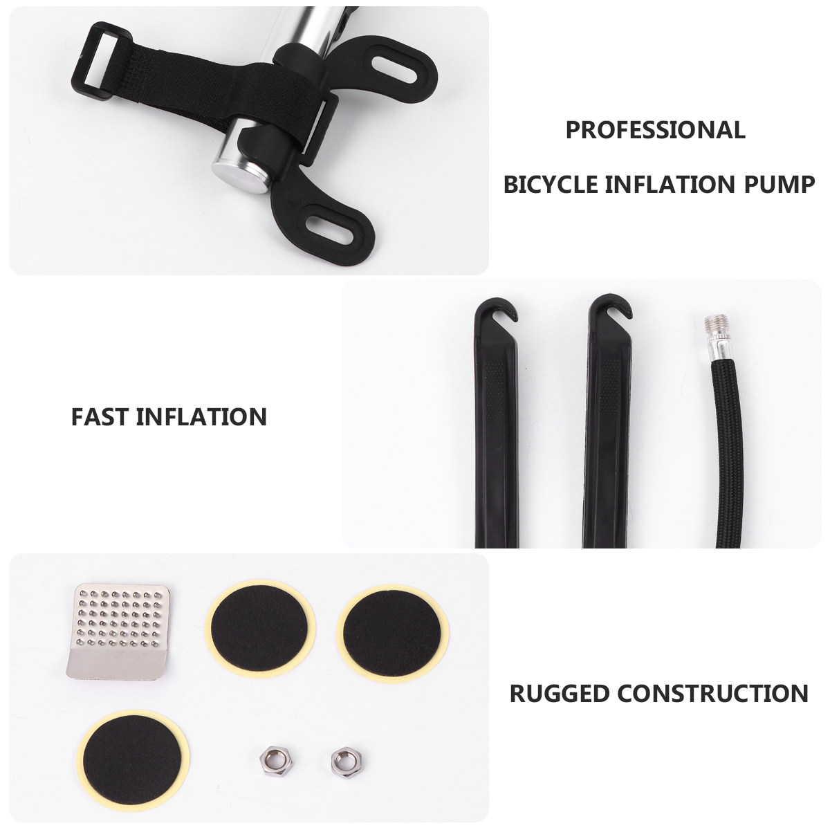 Bike Pump Frame Mount - طقم إصلاح ثقوب الإطارات للدراجات، طقم